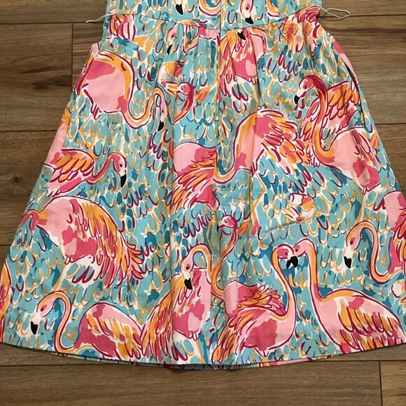 Lilly Pulitzer Wyatt Strapless Mini Dress SZ 4 Pink Blue Peel and Eat Flamingo - Picture 12 of 16